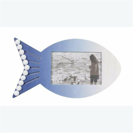 YOUNGS 4 x 6 in. Wood Coastal Ombre Fish Picture Frame 62197
